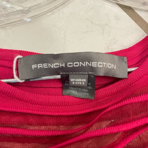 French Connection fit and flare fuchsia dress. XXS fits like XS. Worn once. - Picture 2 of 3